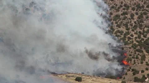 Burning Fire on Mountain Stock Footage 11260020