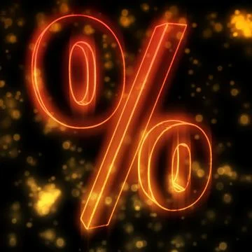 Burning fire percentage Stock Illustration