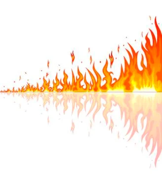 Burning fire with reflection Stock Illustration