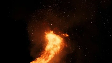 Burning fire in slow motion Stock Footage 74880800