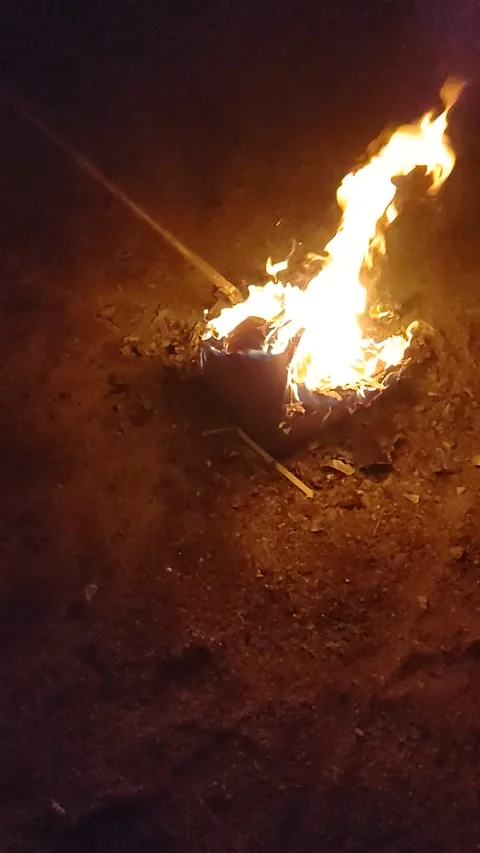 Burning Fire In slow Motion Stock Footage 242737914