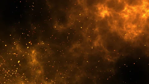 Burning fire. smoke, Bonfire. Closeup of flames burning on black background. Vidéo 272405798