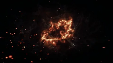 Burning fire into a something liquid fluid material Stock-Footage 160197010