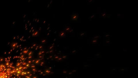 Burning Fire Sparks with Hot Ember Particles. Fire Sparks Flying Animation. 库存影片 340961637