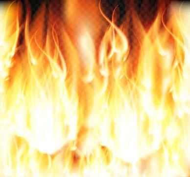 Burning Fire Special Light Effect Flames on Transparent Background. Vector Stock Illustration