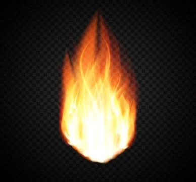 Burning Fire Special Light Effect on Transparent Background.  Illustration Illustrazione stock