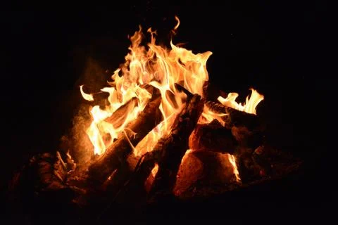 Burning fire on a summer evening screen saver for the monitor Foto stock