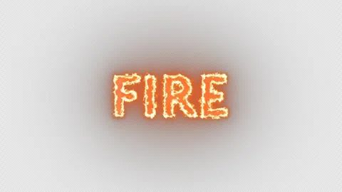 Burning Fire text on alpha background, featuring a dynamic fire text effect.. Stock Footage 305238027