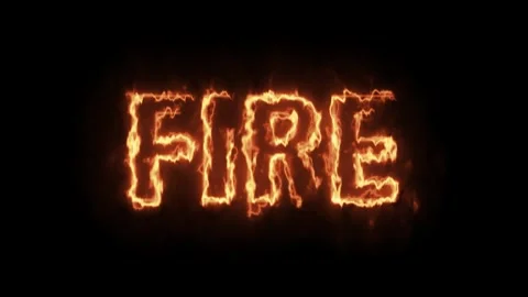 Burning Fire Text Animation - Glowing Flame Effect Loop Stock Footage 333513946