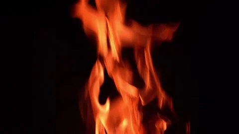 Burning fire texture isolated on black background Stock Footage 272417273