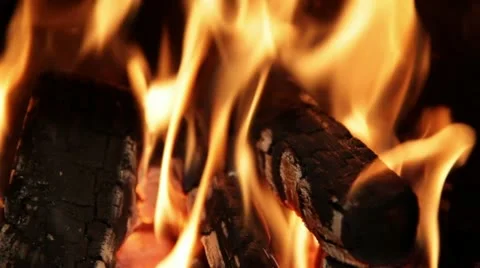 Burning Fire. Tilt Stock Footage 12180780