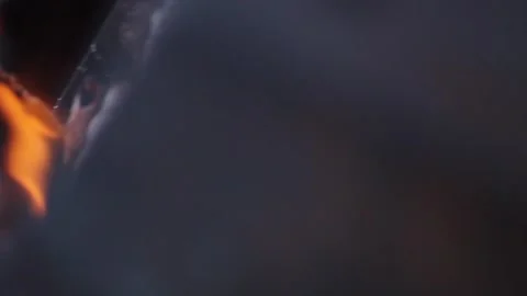 Burning fire from the trees. Close-up. Stock Footage 130741294