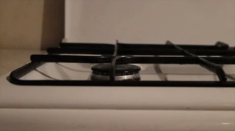 Burning fire on a white tile for cooking Stock Footage 68615142