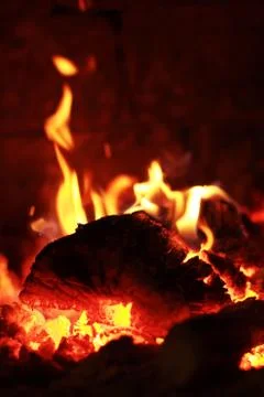 Burning fire wood. Background Stock Photos