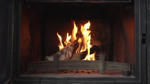 Burning Fireplace Background For Cozy Home Ambience And Relaxation Stock Footage 346056753