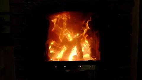 Burning fireplace, fireplace Stock Footage 229995718