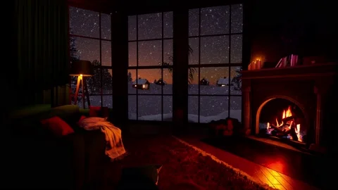 Burning fireplace Stock Footage 226211672
