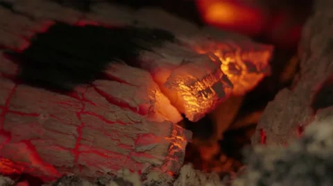 Burning firewood, close-up Stock Footage 68808383