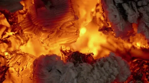 Burning firewood, close-up Video stock 68809526