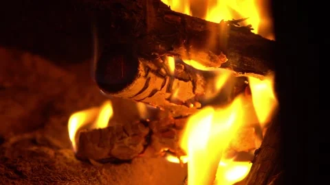 Burning firewood close-up Video stock 270512893