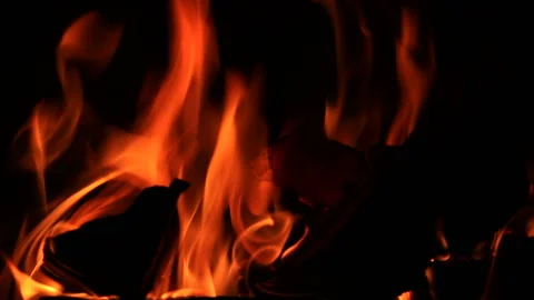 Burning firewood in the fireplace Stock Footage 101682335