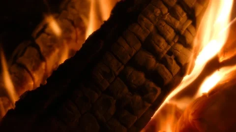 Burning firewood Stock Footage 44497025