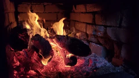 Burning firewood Stock Footage 208149413