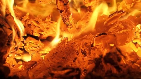 Burning firewood. Macro. Stock Footage 75163882