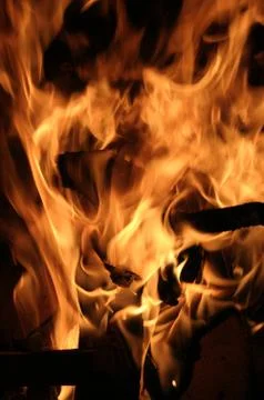 Burning firewood Stock Photos