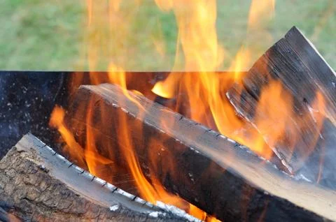 Burning firewood Stock Photos