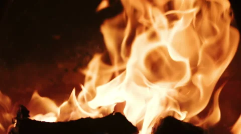 Burning firewood, slow motion. Stock Footage 45867011
