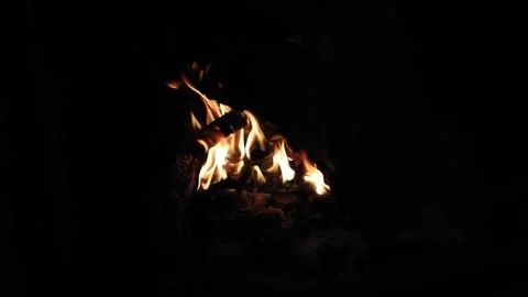Burning Firewood Timelapse in Dark Setting Stock Footage 337659534