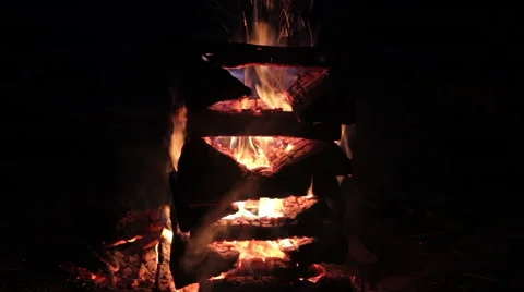 Burning firewood,fire Vídeos de archivo 43223412