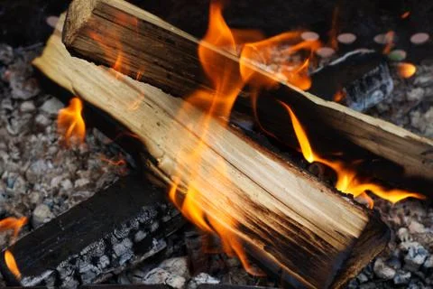Burning firewoods Stock Photos