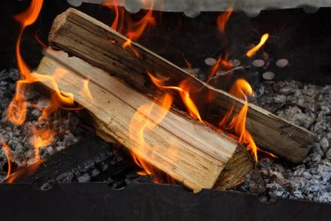 Burning firewoods Stock Photos