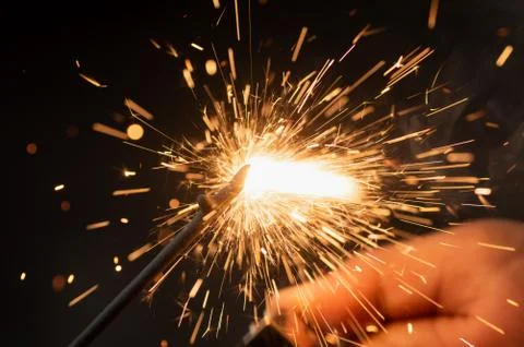 Burning firework Stock Photos