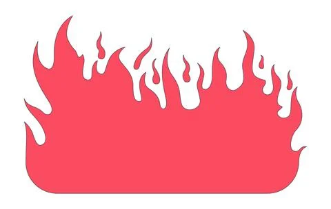 Burning flame 2D linear cartoon object Stock Illustration