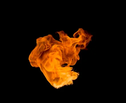 A burning flame On a black background Stock Photos
