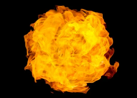 A burning flame On a black background Stock Photos