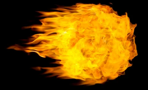A burning flame On a black background Stock Photos