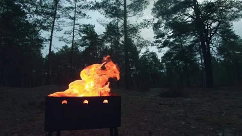 Burning Flame in the Brazier - Super Slow Motion Stock Footage 171252732