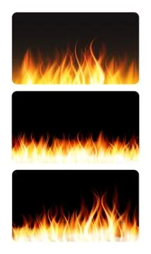 Burning Flame of Fire Banner. Vector Illustration Stock Illustration