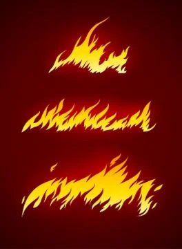 Burning flame of fire vector silhouette Stock Illustration