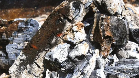 Burning flame in fireplace Stock Footage 74416811