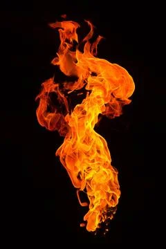 Burning flame isolated on black Burning flame isolated on a black backgrou... Stockfoto's