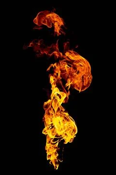 Burning flame isolated on black Burning flame isolated on a black backgrou... Stockfoto's