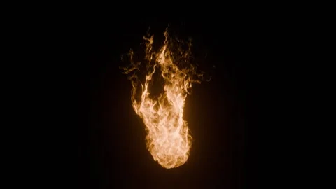 Burning Flame Particle Animation on Dark Background. Fiery Particle Energy. 4K Video stock 315870241