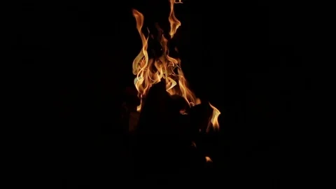 Burning flame in a stove Stock Footage 72081290
