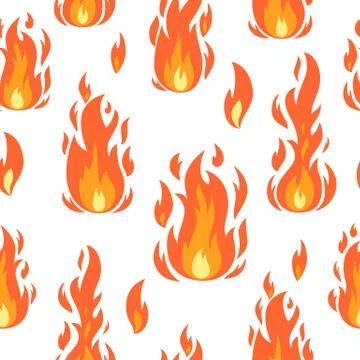 Burning flame vector seamless pattern. Colorful background. 库存插图