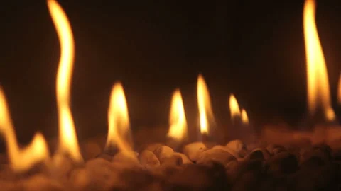 Burning flames in a chimney, high defintion clip Stock Footage 242424896